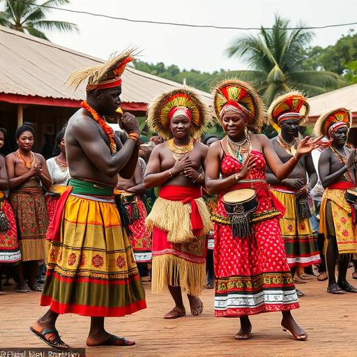 A vibrant cultural performance in Kampala, showcasing traditional music, dance, and costumes.