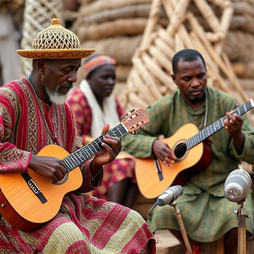 Basoga musicians playing traditional instruments